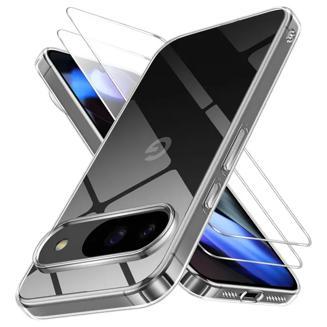 Coque Google Pixel 11 Pro XL transparente avec 2 verres trempés