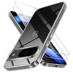 Coque Google Pixel 11 Pro XL transparente avec 2 verres trempés