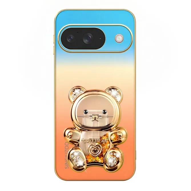Coque Google Pixel 11 / 11 Pro SINGIUZOO ours pailleté avec support