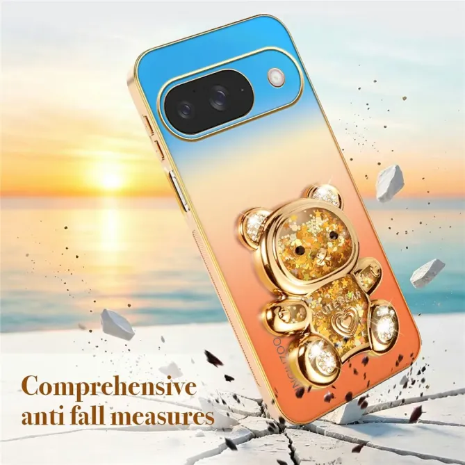 Coque Google Pixel 11 / 11 Pro SINGIUZOO ours pailleté avec support
