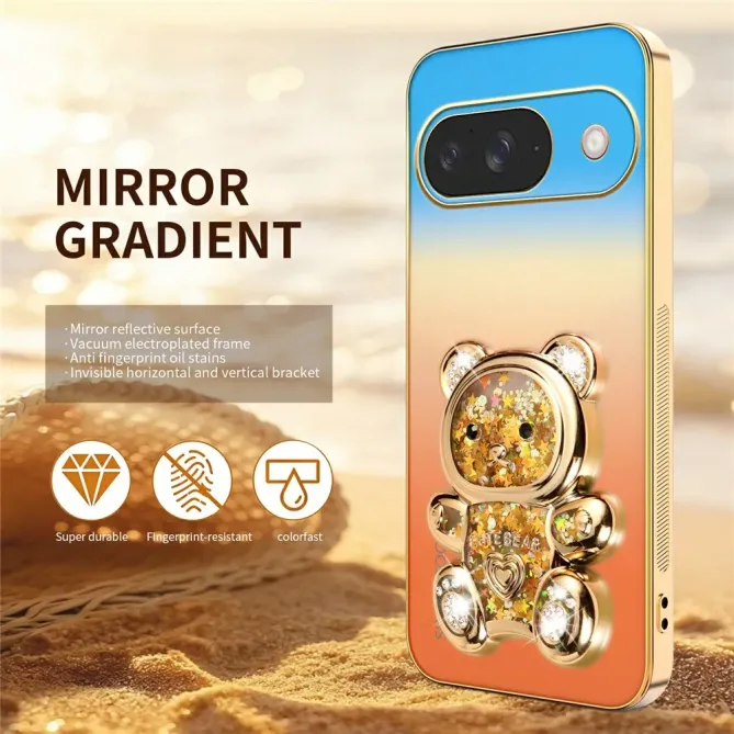 Coque Google Pixel 11 / 11 Pro SINGIUZOO ours pailleté avec support