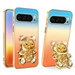 Coque Google Pixel 11 Pro XL SINGIUZOO ours pailleté avec support