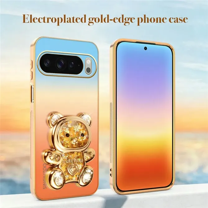 Coque Google Pixel 11 Pro XL SINGIUZOO ours pailleté avec support