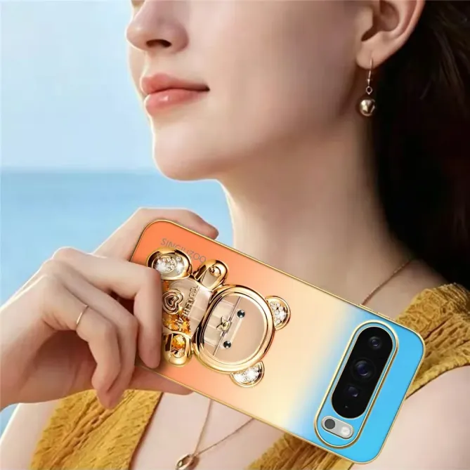 Coque Google Pixel 11 Pro XL SINGIUZOO ours pailleté avec support