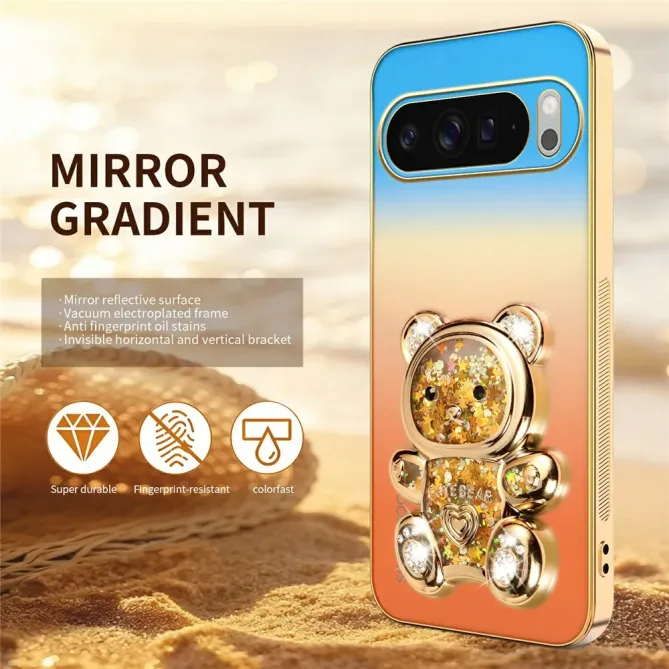 Coque Google Pixel 11 Pro XL SINGIUZOO ours pailleté avec support