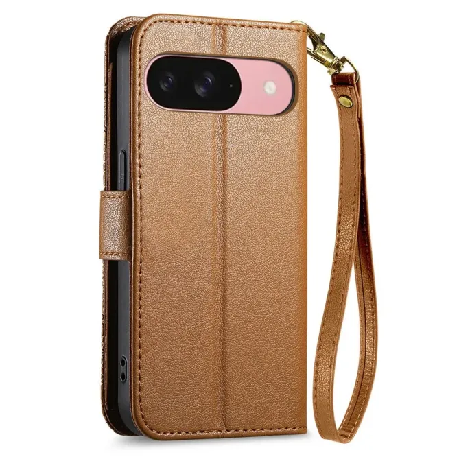 Housse Google Pixel 11 / 11 Pro feuilles embossées avec poche zippée