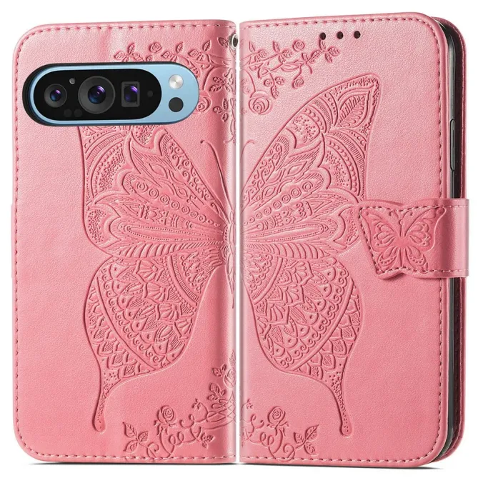 Housse Google Pixel 11 / 11 Pro papillon embossé avec dragonne