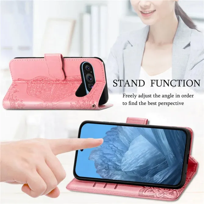 Housse Google Pixel 11 / 11 Pro papillon embossé avec dragonne