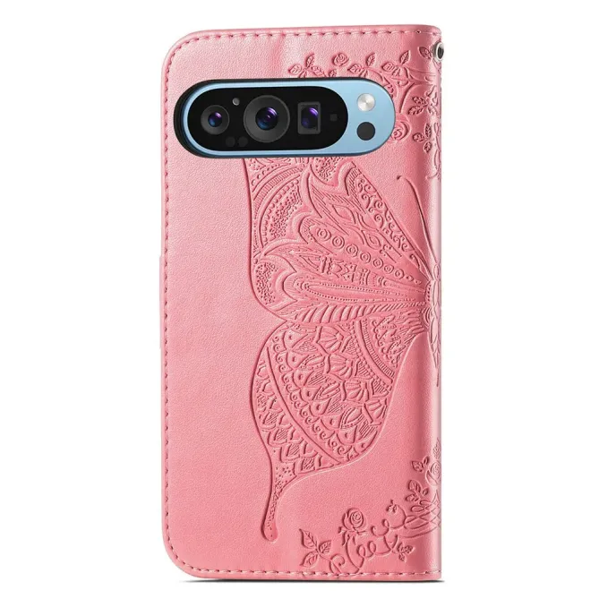 Housse Google Pixel 11 / 11 Pro papillon embossé avec dragonne