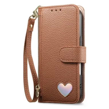 Housse Google Pixel 11 / 11 Pro Portefeuille Cœur Zippé