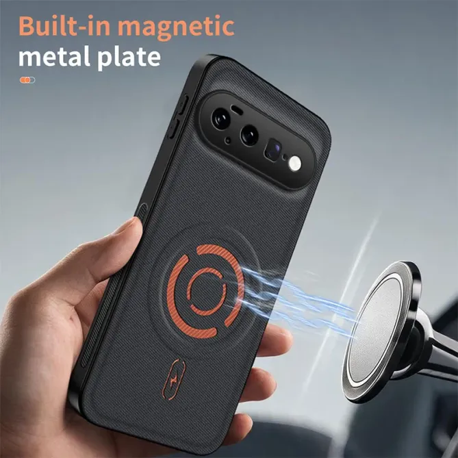 Coque Google Pixel 11 WANLONFENG KJB1 textile magnétique avec 2 verres trempés