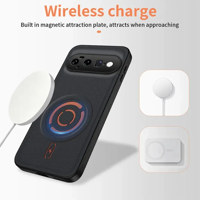 Coque Google Pixel 11 WANLONFENG KJB1 textile magnétique avec 2 verres trempés