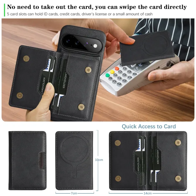 Coque Google Pixel 11 Pro magnétique avec étui cartes pliable