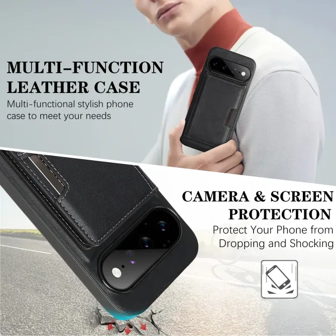 Coque Google Pixel 11 Pro magnétique avec étui cartes pliable