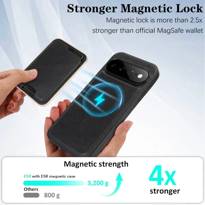 Coque Google Pixel 11 magnétique fine avec porte-cartes 3 cartes
