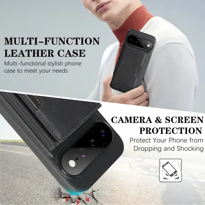 Coque Google Pixel 11 magnétique avec étui cartes trois volets