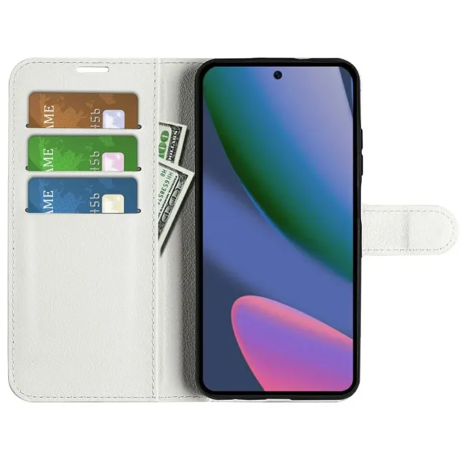 Housse Google Pixel 11 Pro XL grain litchi avec rangements cartes et support