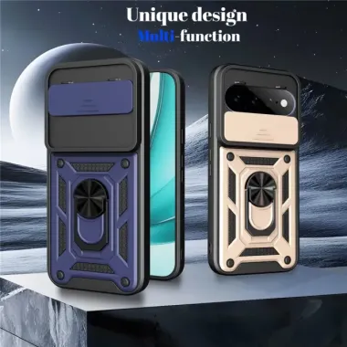Coque Google Pixel 11 / 11 Pro avec cache caméra coulissant et support