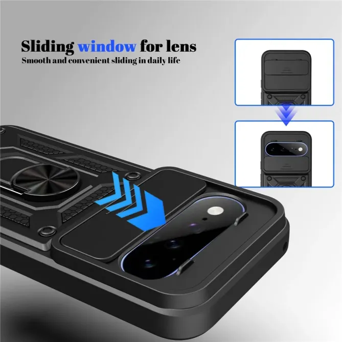 Coque Google Pixel 11 / 11 Pro avec cache caméra coulissant et support
