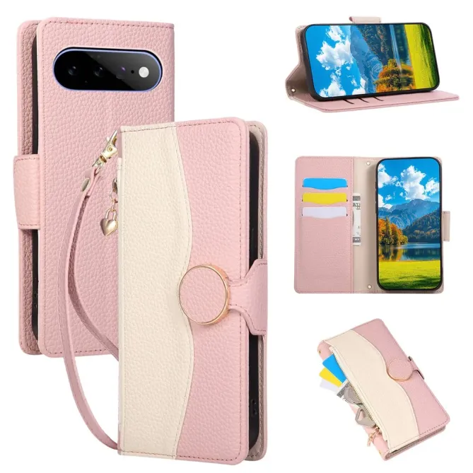 Housse Google Pixel 11 zippée bicolore avec dragonne