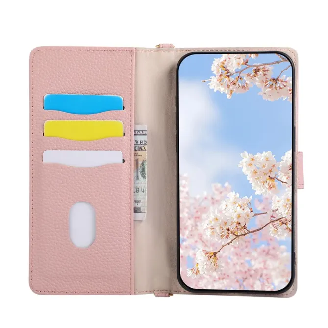 Housse Google Pixel 11 Pro zippée bicolore avec dragonne en simili cuir