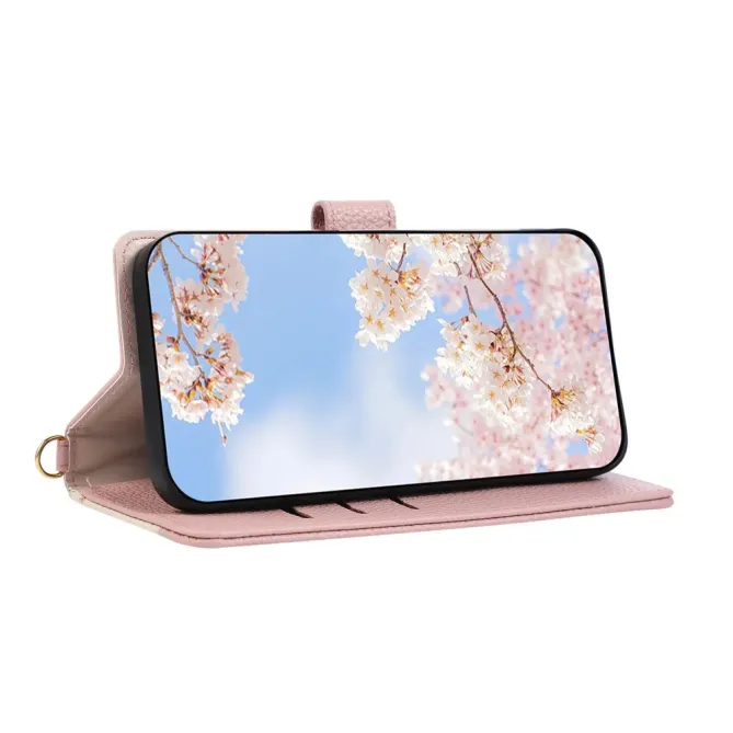 Housse Google Pixel 11 Pro zippée bicolore avec dragonne en simili cuir