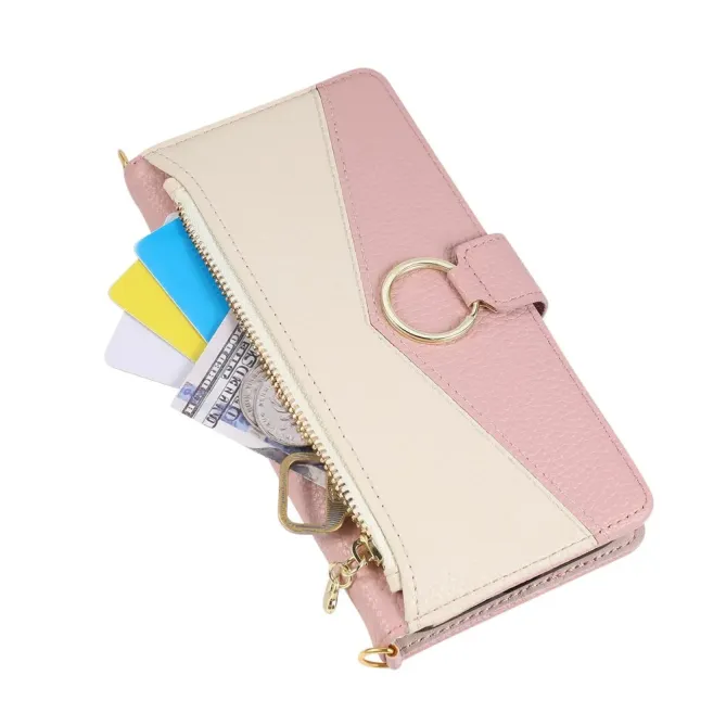 Housse Google Pixel 11 Pro XL zippée bicolore avec dragonne en simili cuir