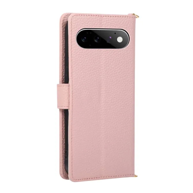 Housse Google Pixel 11 Pro XL zippée bicolore avec dragonne en simili cuir