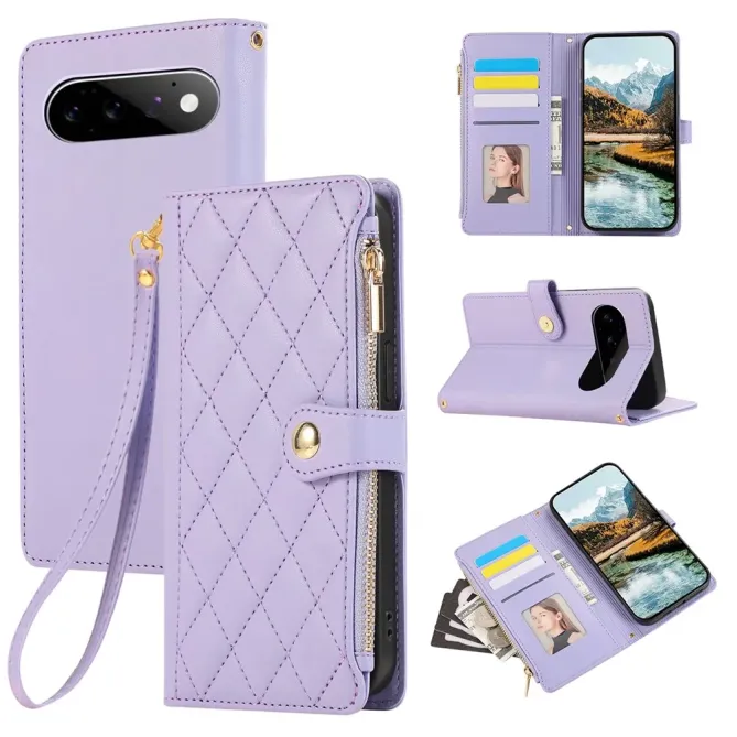 Housse Google Pixel 11 Pro zippée multi-cartes avec dragonne 3 cartes