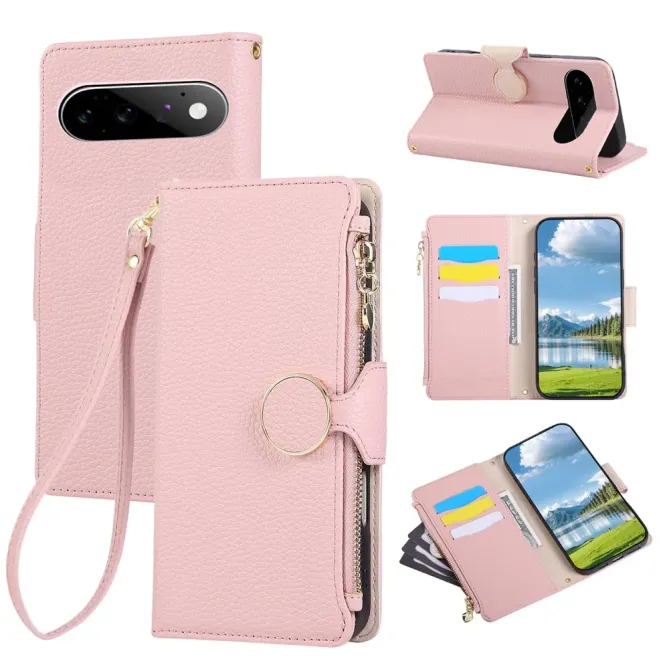 Housse Google Pixel 11 Pro XL zippée avec dragonne 3 cartes