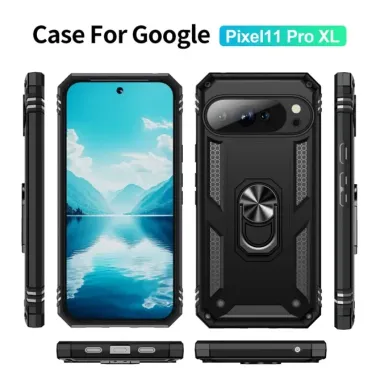 Coque Google Pixel 11 Pro XL avec support intégré en TPU, polycarbonate et métal