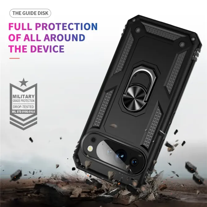 Coque Google Pixel 11 Pro XL avec support intégré en TPU, polycarbonate et métal