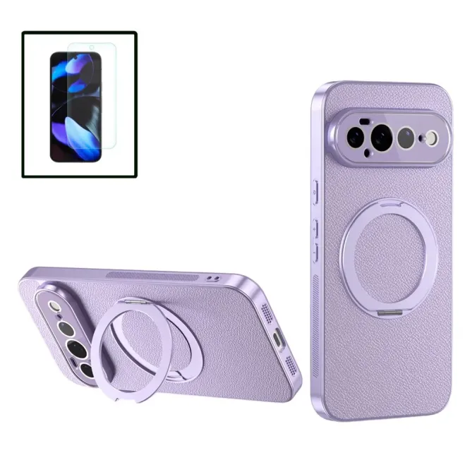 Coque Google Pixel 11 Pro magnétique avec support rotatif et verre trempé