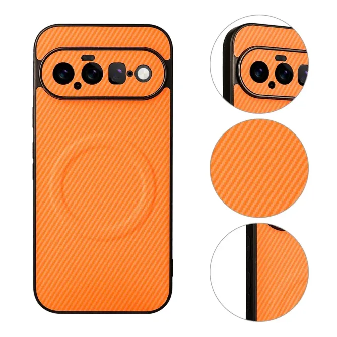 Coque Google Pixel 11 magnétique texture carbone