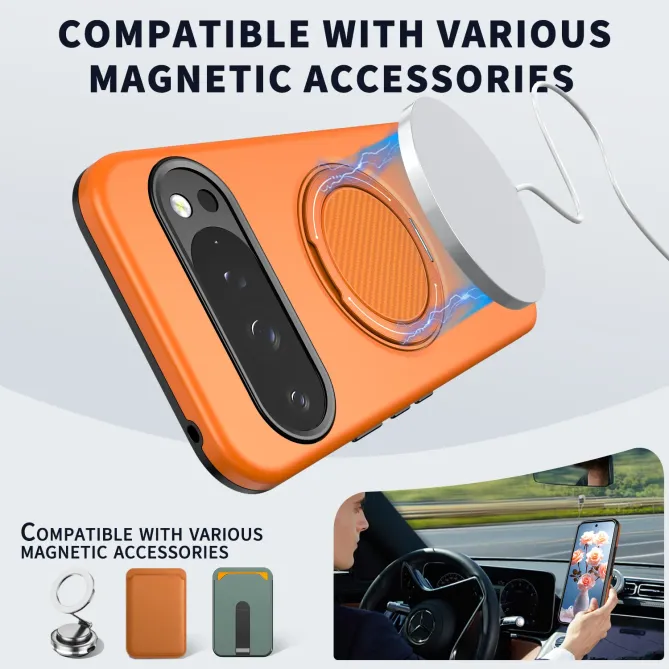 Coque Google Pixel 11 Pro XL magnétique avec support rotatif
