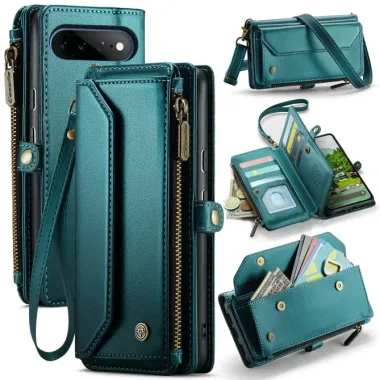 Housse Google Pixel 11 Pro XL CASEME zippée 10 cartes avec dragonne