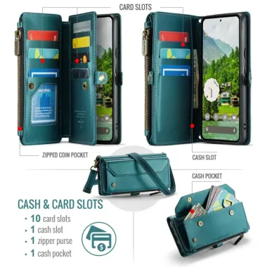 Housse Google Pixel 11 Pro XL CASEME zippée 10 cartes avec dragonne