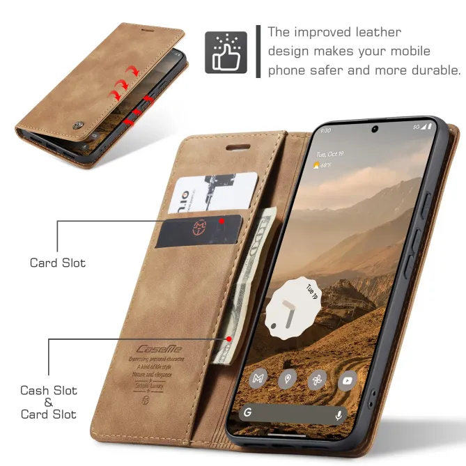 Housse Google Pixel 11 Pro XL CASEME 013 avec rangements cartes et support