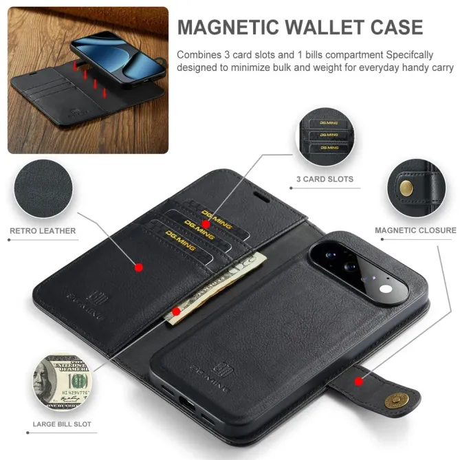 Housse Google Pixel 11 / 11 Pro DG.MING 2-en-1 à coque amovible