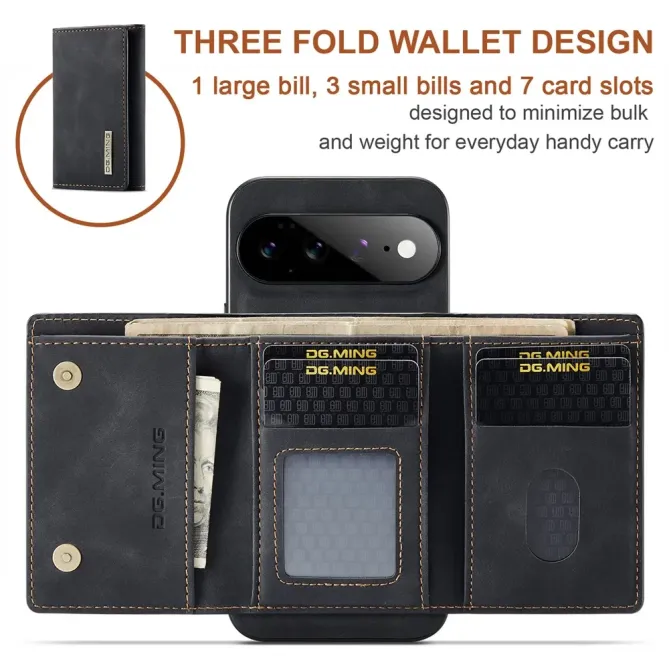 Coque Google Pixel 11 Pro XL DG.MING M1 avec étui cartes pliable