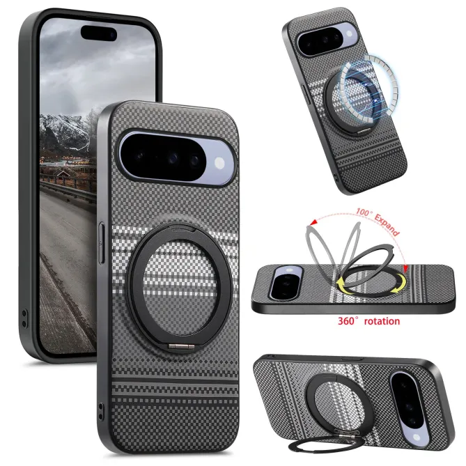 Coque Google Pixel 11 / 11 Pro magnétique grainée avec anneau rotatif