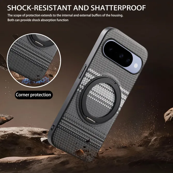 Coque Google Pixel 11 / 11 Pro magnétique grainée avec anneau rotatif
