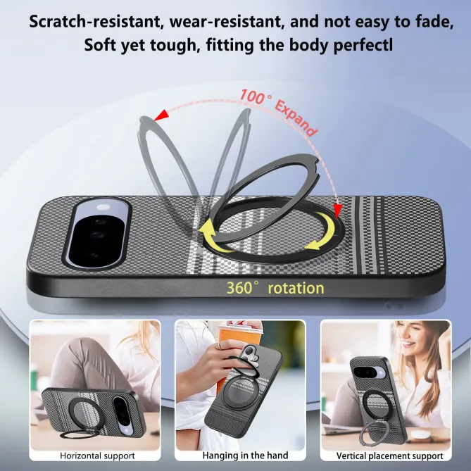 Coque Google Pixel 11 / 11 Pro magnétique grainée avec anneau rotatif