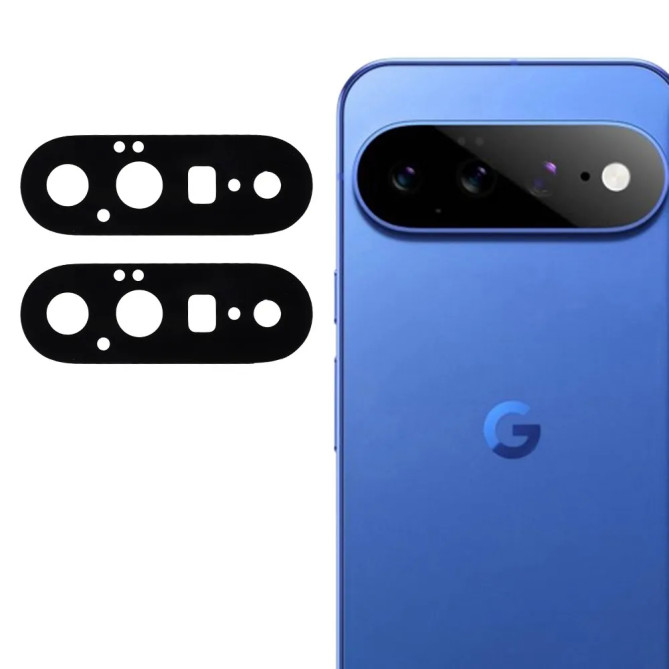 Lot de deux protections noires en verre trempé pour objectif Google Pixel 11