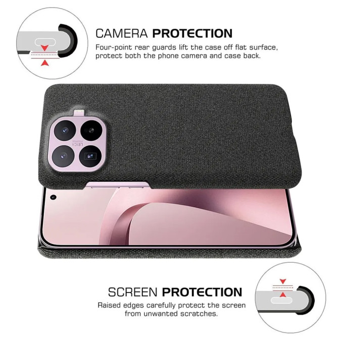 Coque Xiaomi 17T Pro en tissu antidérapant et PC rigide