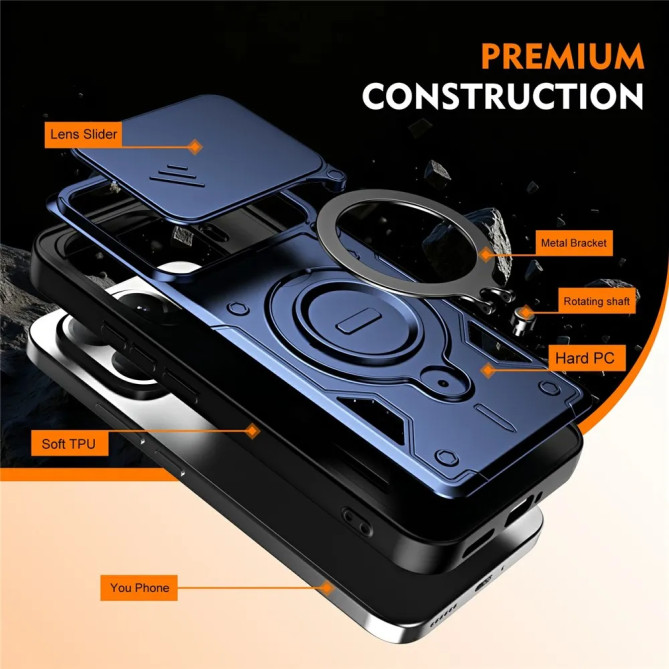 Coque Xiaomi 17T Pro avec cache photo et béquille rotative 360°