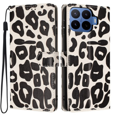 Housse Xiaomi 17T Pro Léopard Portefeuille avec Dragonne