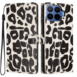 Housse léopard Xiaomi 17T Pro portefeuille avec dragonne