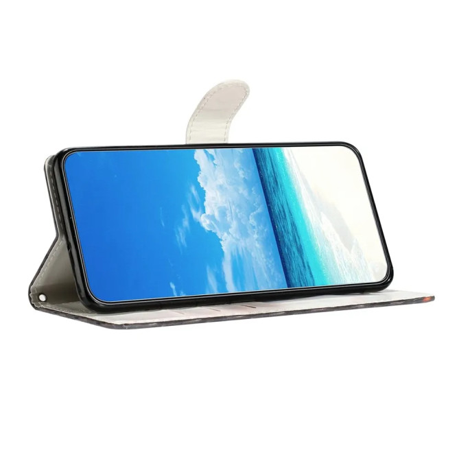 Housse léopard Xiaomi 17T Pro portefeuille avec dragonne