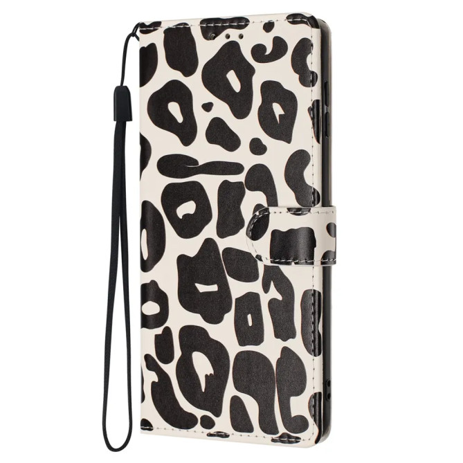 Housse léopard Xiaomi 17T Pro portefeuille avec dragonne